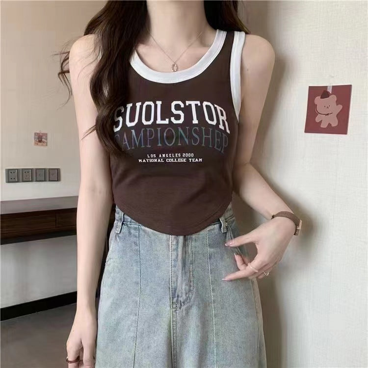 Women's Summer Letter Printing Short Camisole