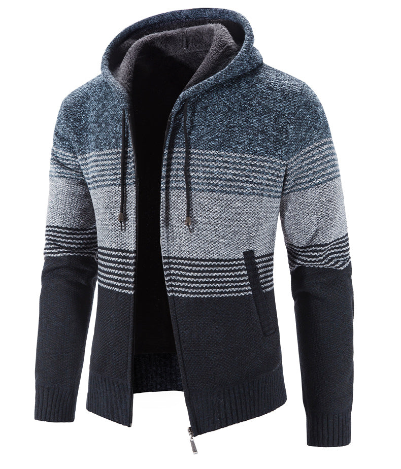 Hættetrøje i tyk fleece-cardigan