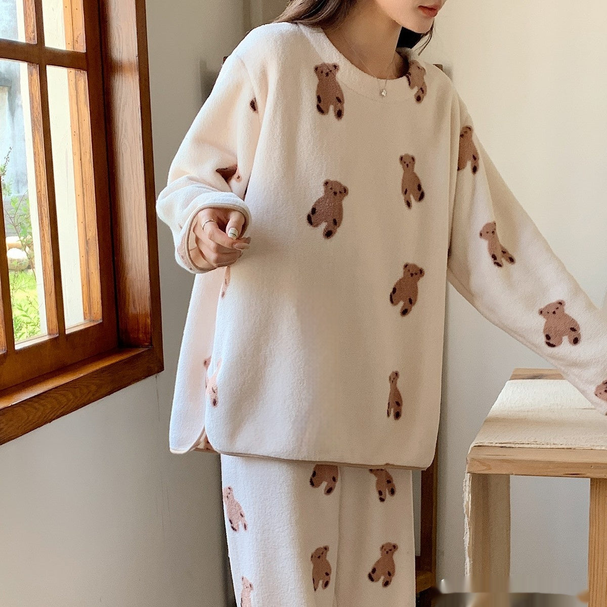 Home Wear Suit Female Cloud Can Be Worn Outside Plus Velvet Thickening