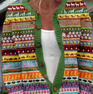 Cardigan Knit Coat Fashion Women's Dress