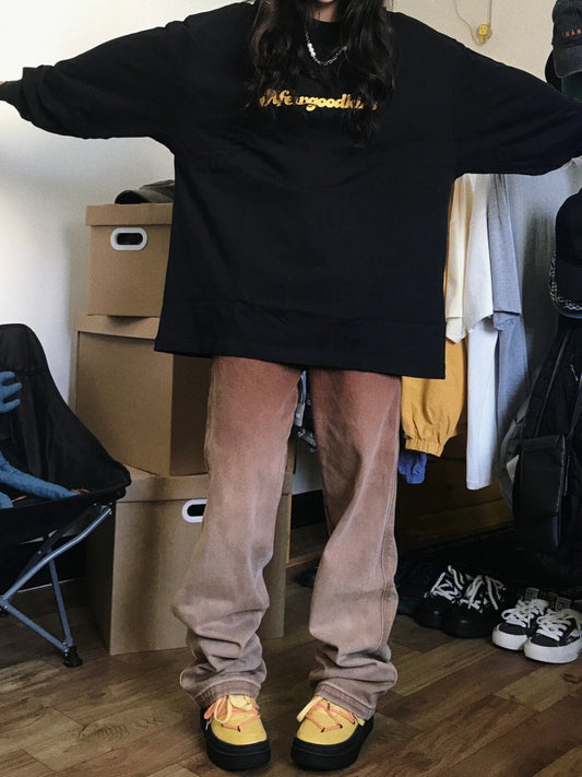 Amerikansk Retro Minority-trøje til kvinder, ny løs oversize-studenter