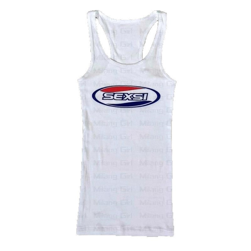 Solid Color Letter Slim Sleeveless Women's Vest