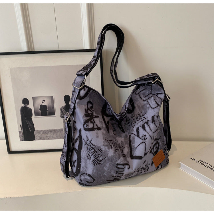 Personalized Letter Graffiti Large Capacity Crossbody Bag