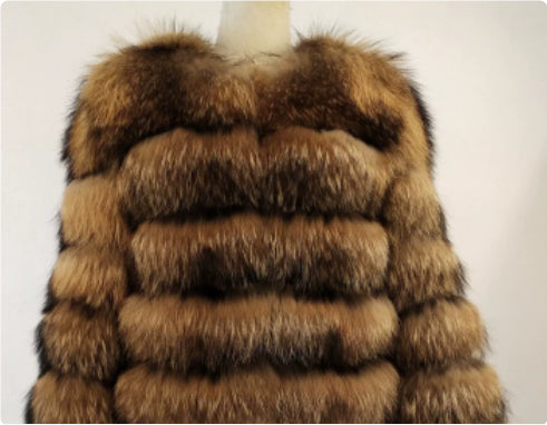 Women's Fox Fur Coat Coat Warm Fluffy