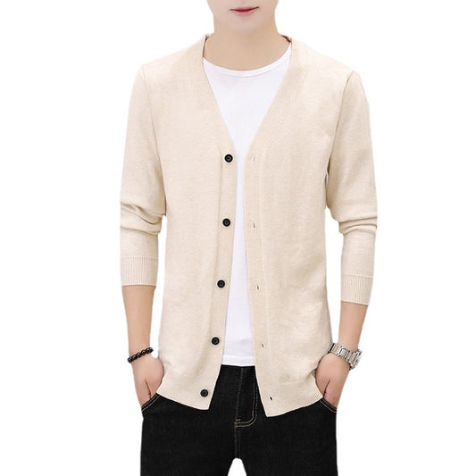 Men's Thick Slim Casual Cardigan Knit Jacket