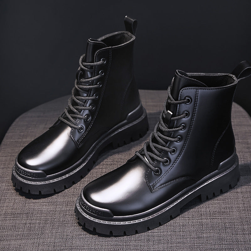 High-top British Style Martin Boots Leather Women's Shoes
