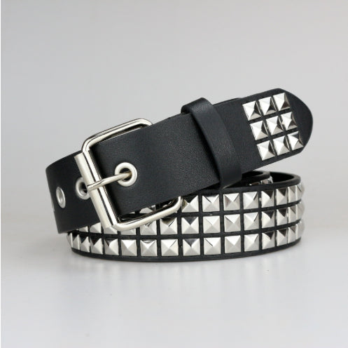 Rivet Belt Belt Men's And Women's Jeans Soft Surface Pin Buckle
