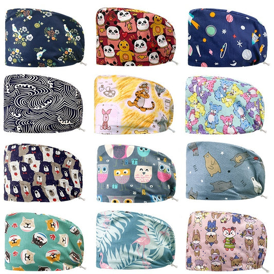 Multicolor Cartoon Nurse Hat Doctor Anti-hair Loss