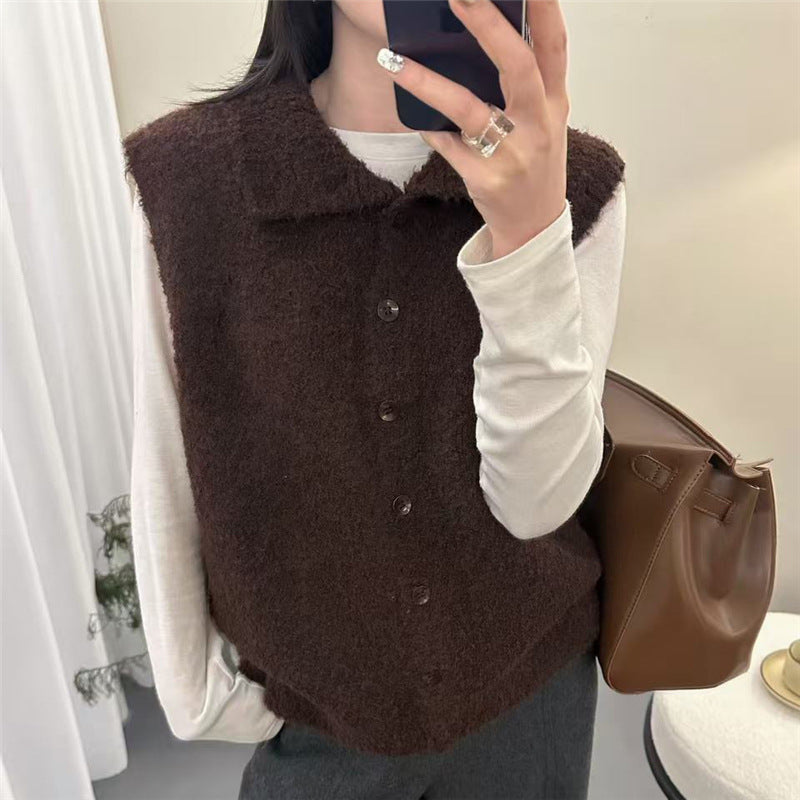 Womens Knitted Sleeveless Turtleneck Sweater Vest