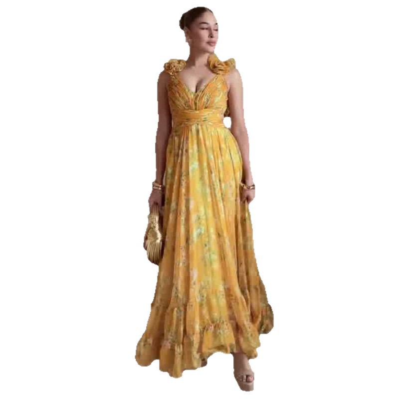 Womens Stylish And Elegant Sleeveless Waist-cinching Dress