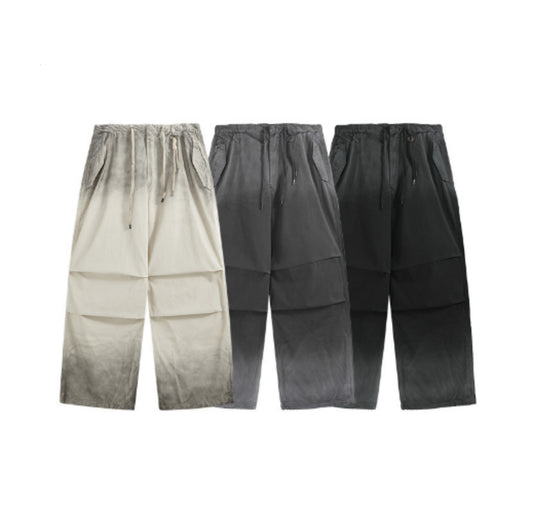 Vaskede wide-leg inkjet-overalls til mænd og kvinder