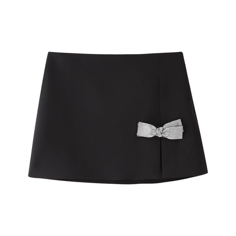 Summer Bow Slim Shirt Mini Skirt