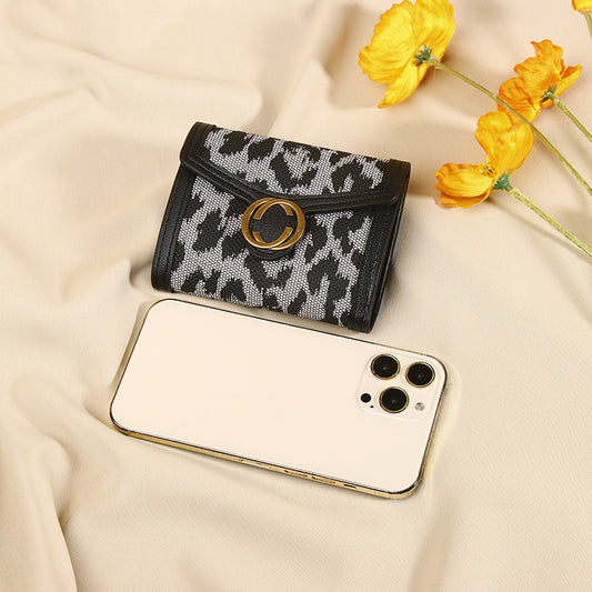 New Leopard Print Women's Wallet Multi-card-slot Coin Purse All-in-one Clutch Card Holder Female