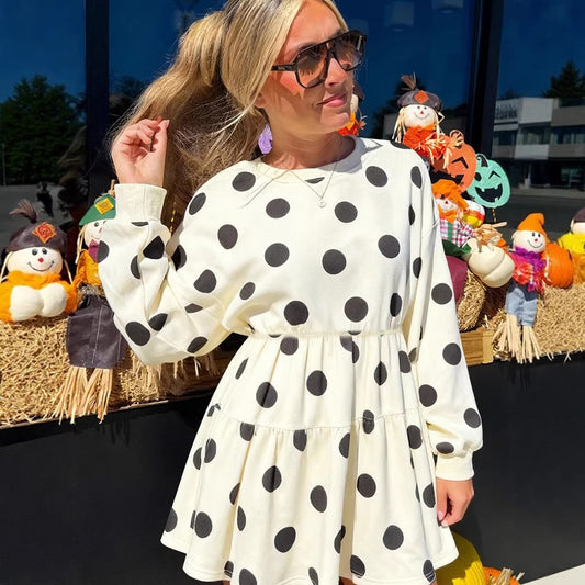 New High Waist Long Sleeves Dress For Women