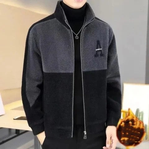 Stitching Casual Thickening Warm Plus Size Top