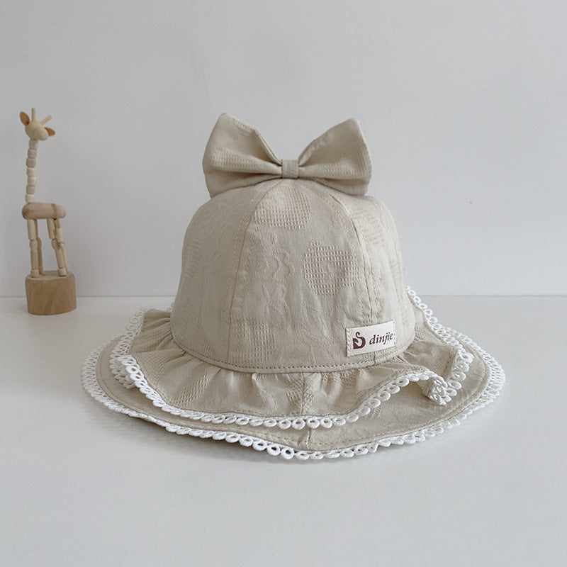 Bow Double Ruffle Brim Soft Princess Hat Basin