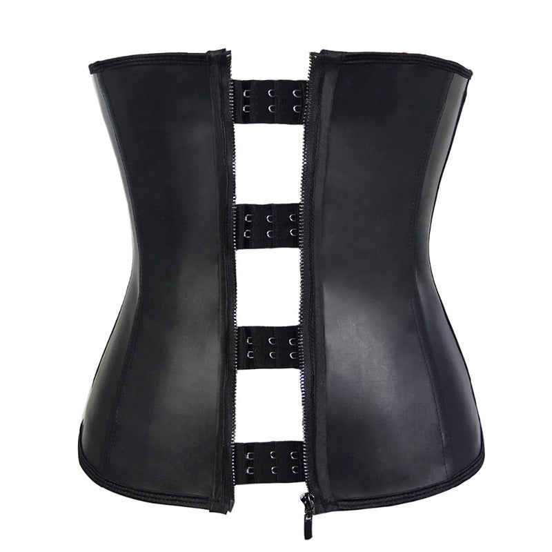 Latex zipper inner breasted smooth waist