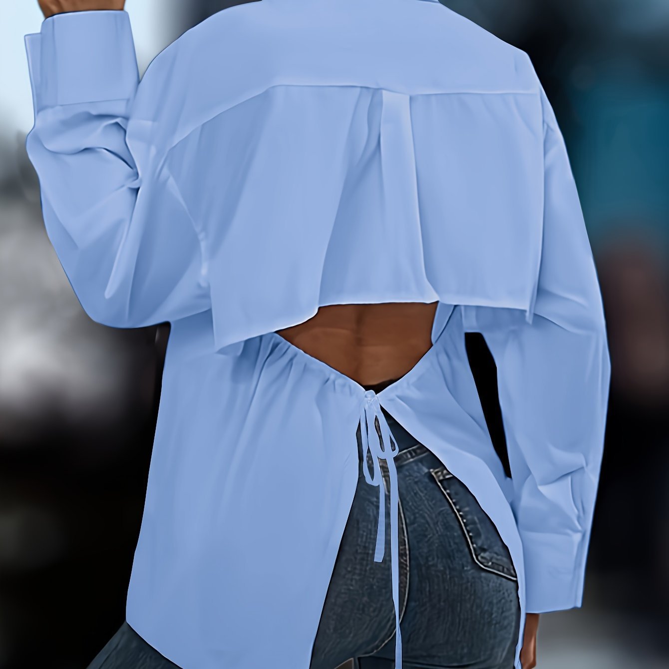 European And American Elegant Solid-color Long-sleeve Shirt