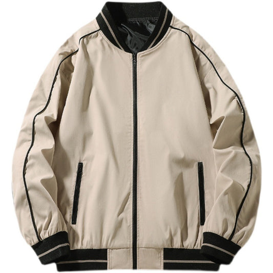 Men's Baseball Collar Casual Jacket Plus Size Coat Top Men