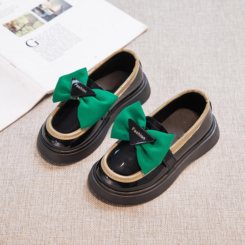 Girls' Fashion Simple British Style Bow Soft Bottom Casual Shoes