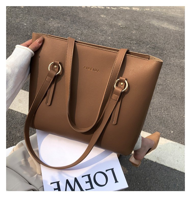 Pure Color Large Capacity Fashion All-match Tote Bag