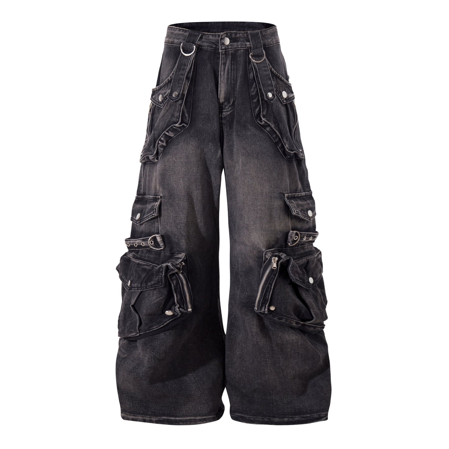 Retro Heavy Industry Multi-pocket Workwear Jeans