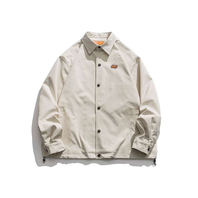 Simple Solid Color Lapel Jacket Men's Tide