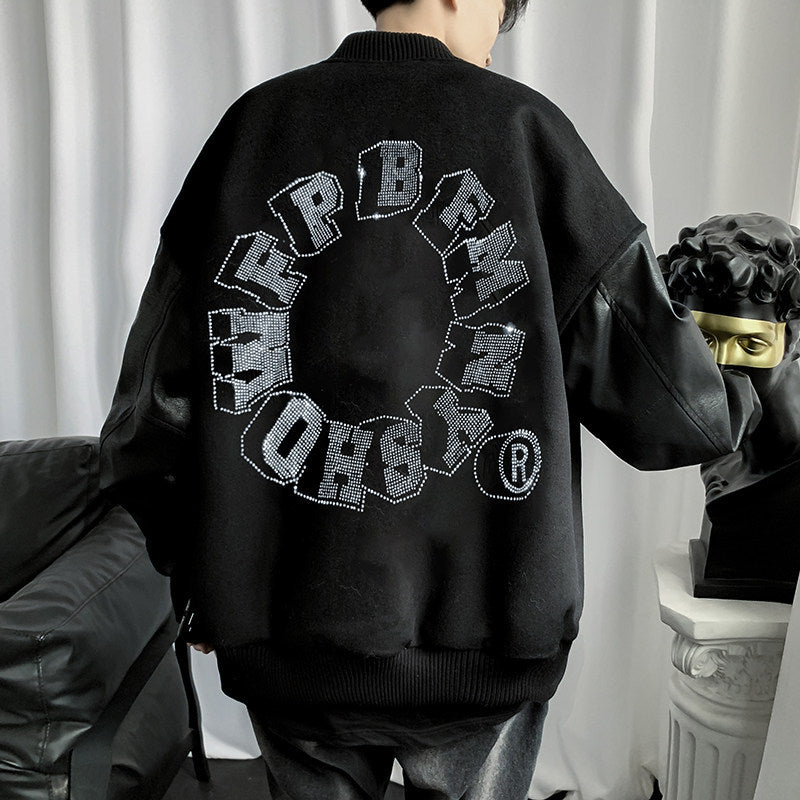 Men's Hot Drill Embroidered Baseball Jacket