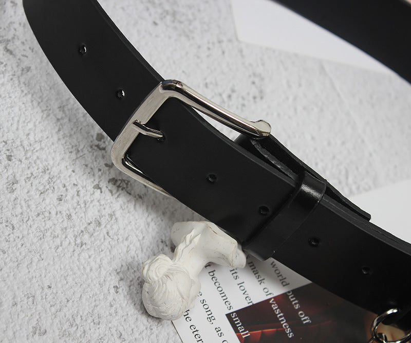 Original Mini Round High Street Punk Style Irregular Chain Belt Bag