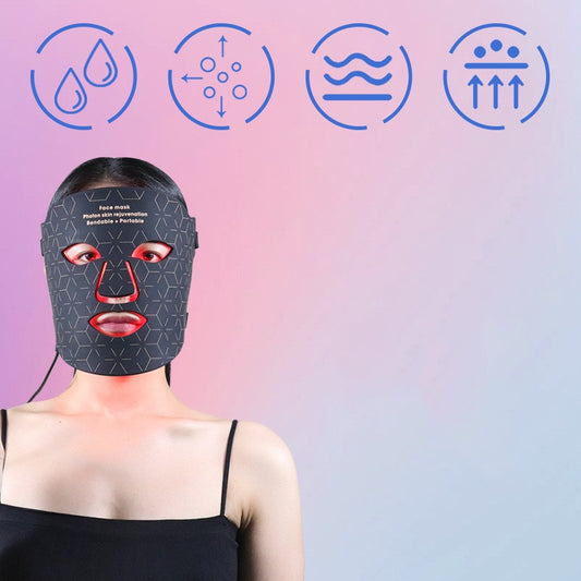 Led Silicone Mask Instrument Photon Rejuvenation Large Row Lamp 7 Color Red Blue Spectrometer