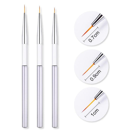 3Pcs/Set UV Gel Nail Liner Brush Acrylic