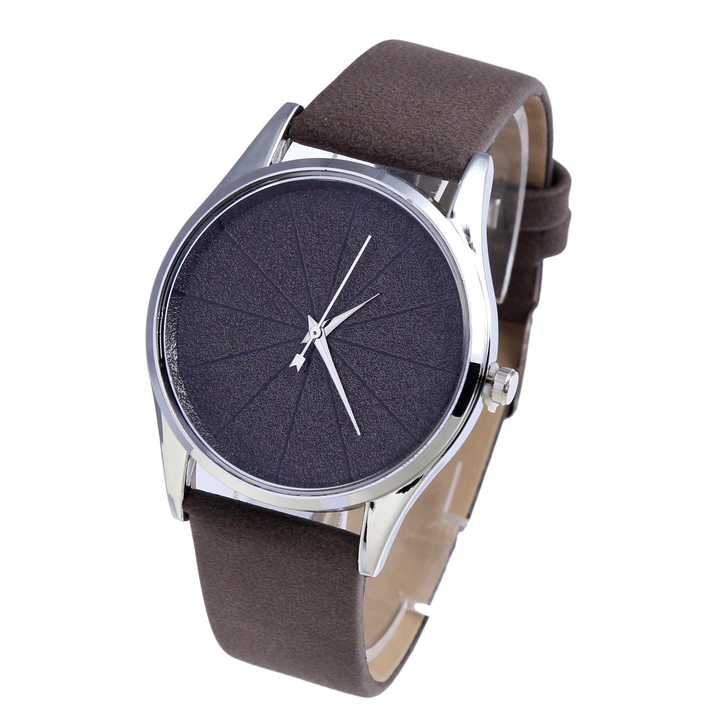 Men's Simple Cross Scale Leather Band Quartz Watch
