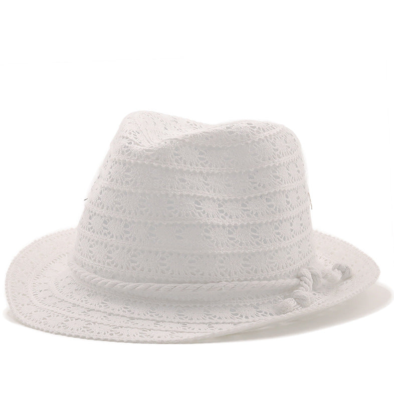 UV Protection Crochet Men's And Women's Top Hat Raffia Straw