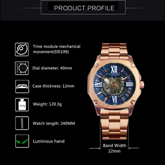 Fashion hollow men's mechanical watch
