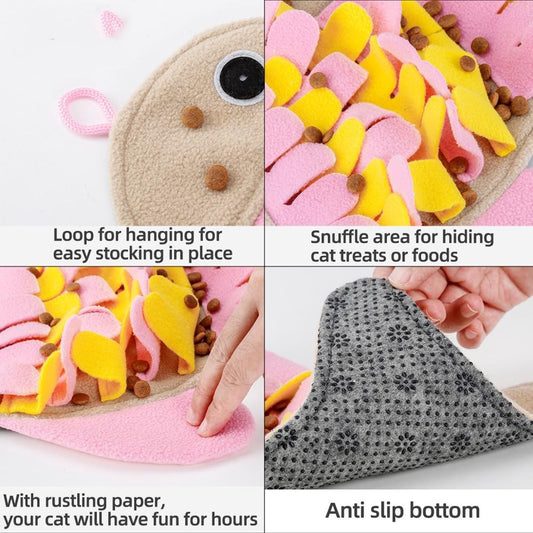 Fish-shaped sniffing blanket training cat toy sniffing pad