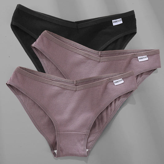 Cotton Panties Female Underwear Sexy Women Briefs 3PCS M-4XL