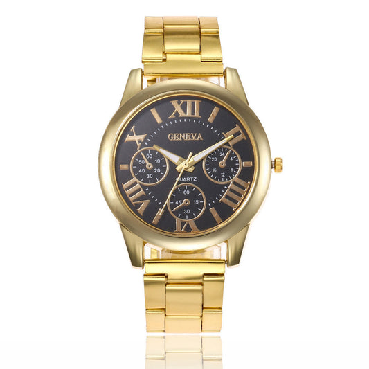 Quartz watch with steel strap