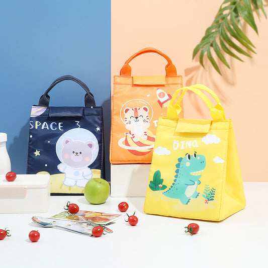 New Cartoon Student Lunch Bag Oxford Cloth Insulation