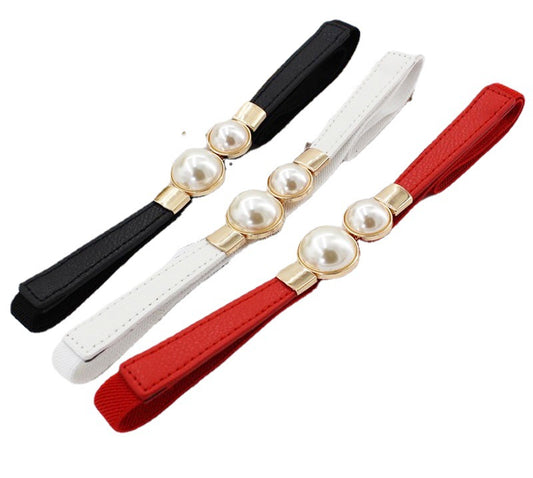Pearl Pair Button Fine Ladies Dress Fashion Hundred Matching Accessories With Elastic Elastic Waistband Waist