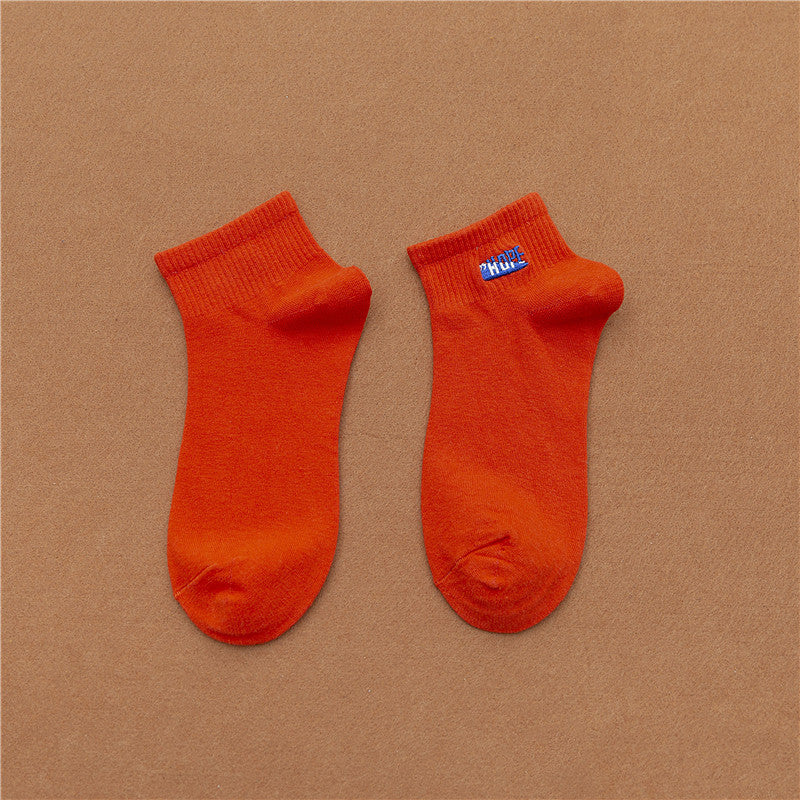 Female candy color boat socks