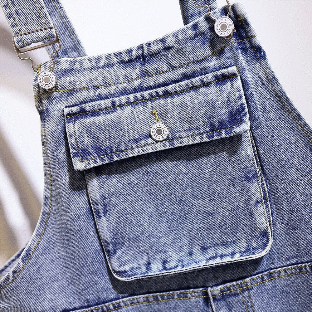 Women's denim overalls