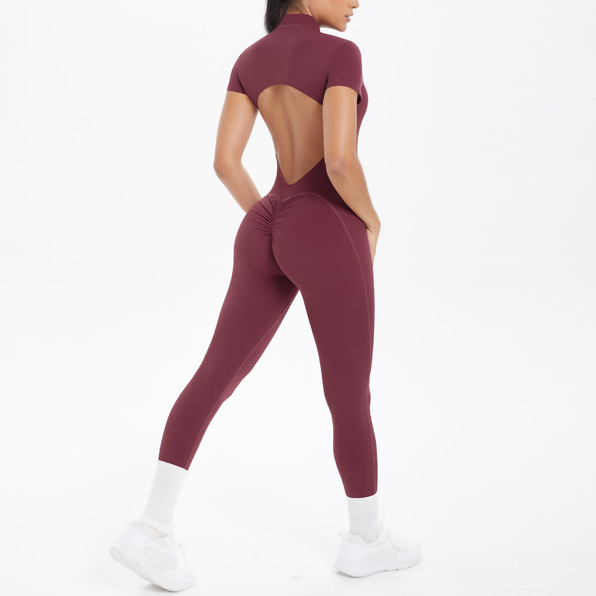 Women's European And American Skinny Hollow-out Short Sleeve Rompers