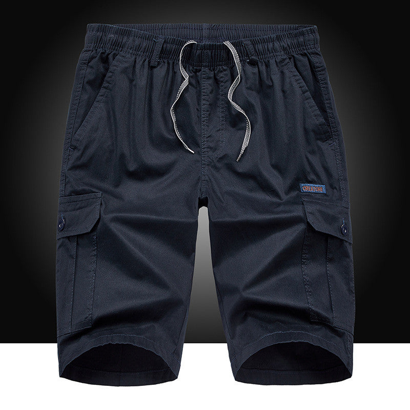 Solid Color Washed Overalls Five-point Shorts