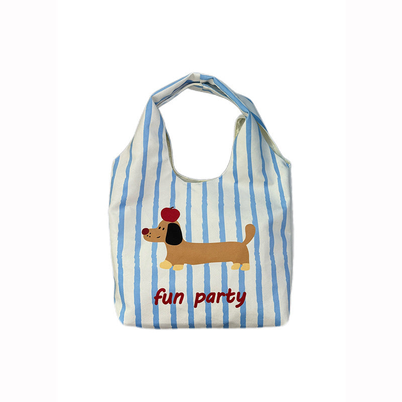 Fashion Painted One-shoulder Canvas Cloth Bag For Women