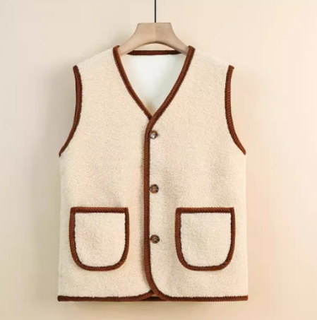 Sleeveless Waistcoat Velvet Thermal Vest Coat