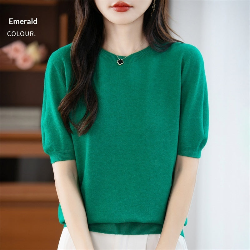 Women's Loose Casual Short-sleeved Minimalist Sweater