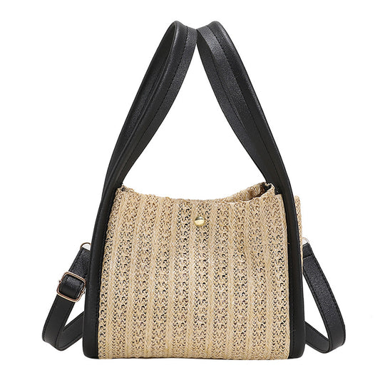 Color Contrast Simple Casual Braided Single Shoulder Cross-body Bag For Women