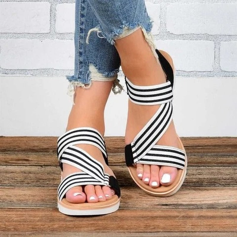 Elastic casual women's shoes sandals