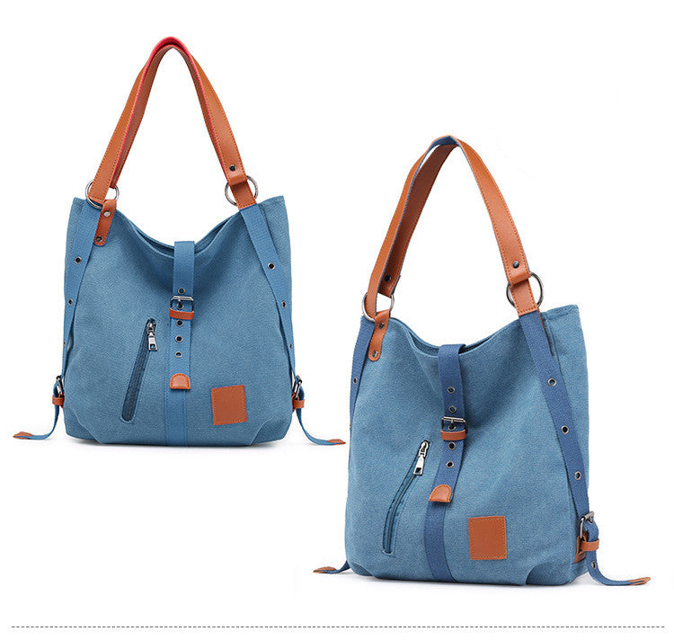 Multifunctional triple bucket oblique backpack