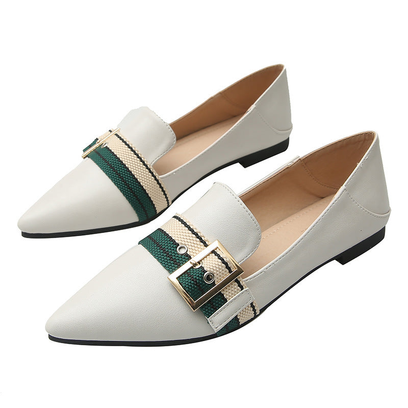 Sexy pointed belt buckle single shoes